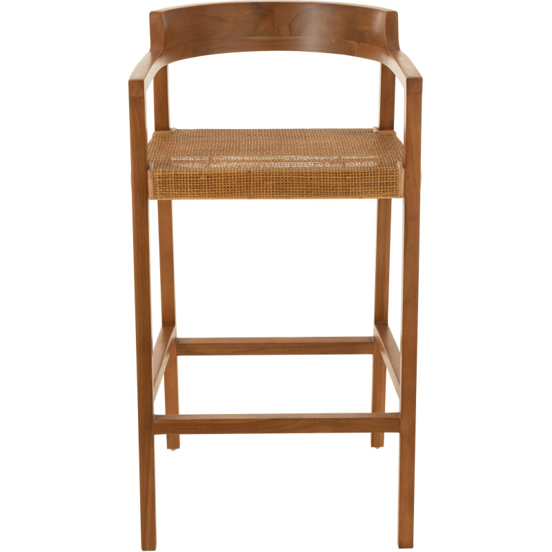 Tabouret de bar Avec dossier en Bois de teck Marron Emma - 2
