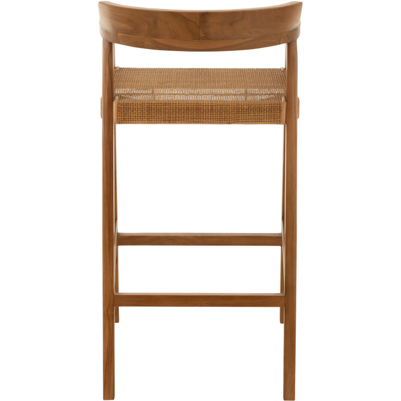 Tabouret de bar Avec dossier en Bois de teck Marron Emma - 4