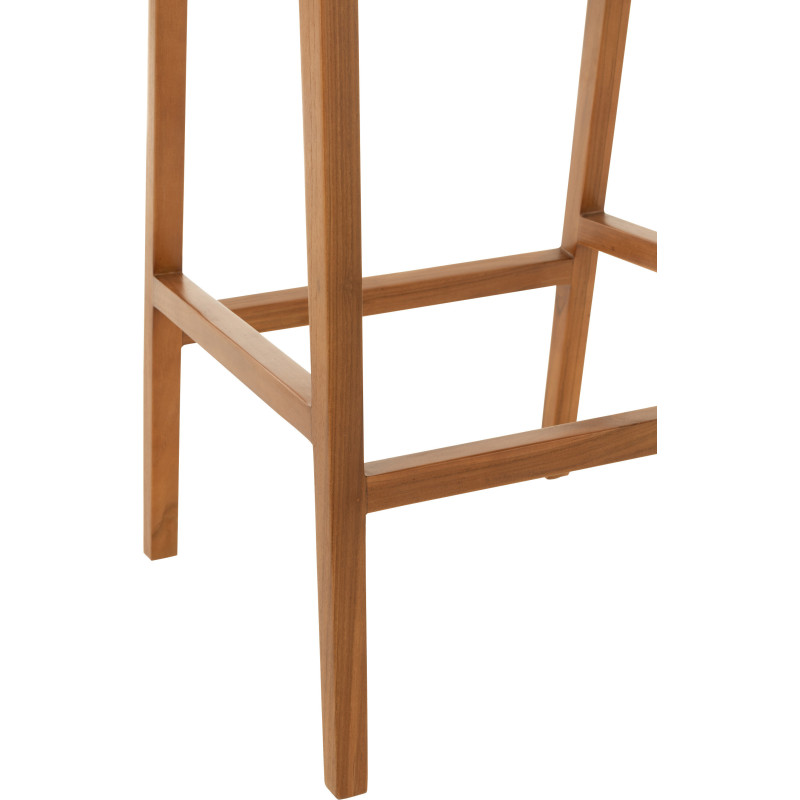 Tabouret de bar Avec dossier en Bois de teck Marron Emma - 5