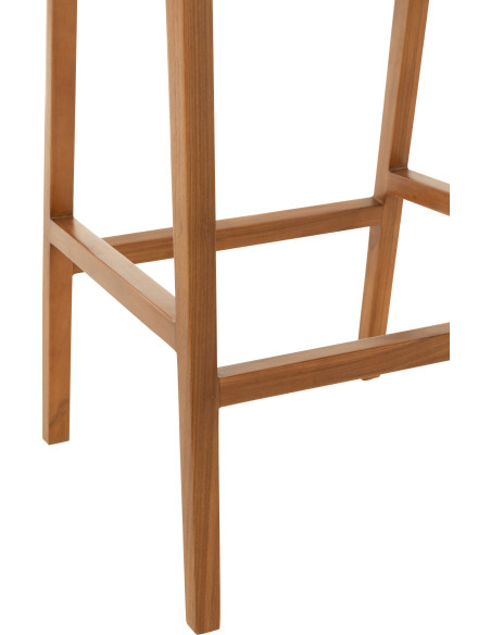 Tabouret de bar Avec dossier en Bois de teck Marron Emma - 5