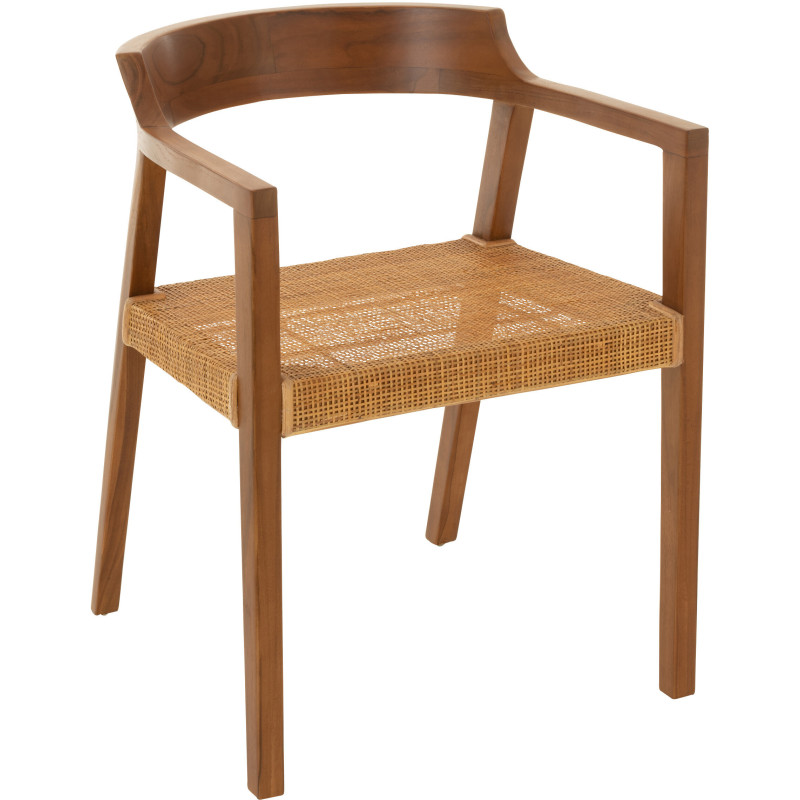 Fauteuil de table en Bois de teck Marron Emma - 1