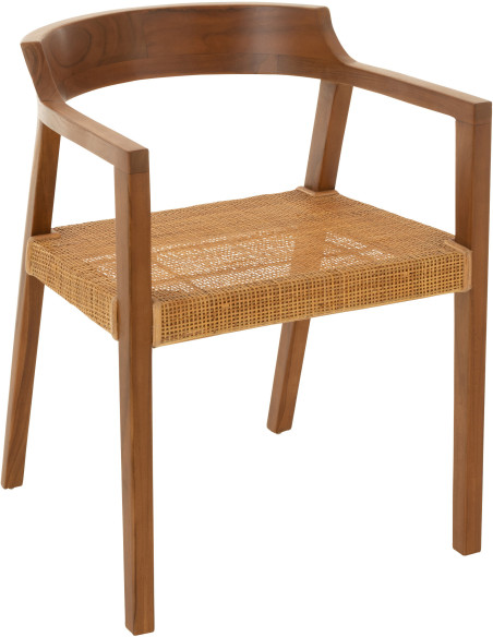 Fauteuil de table en Bois de teck Marron Emma - 1