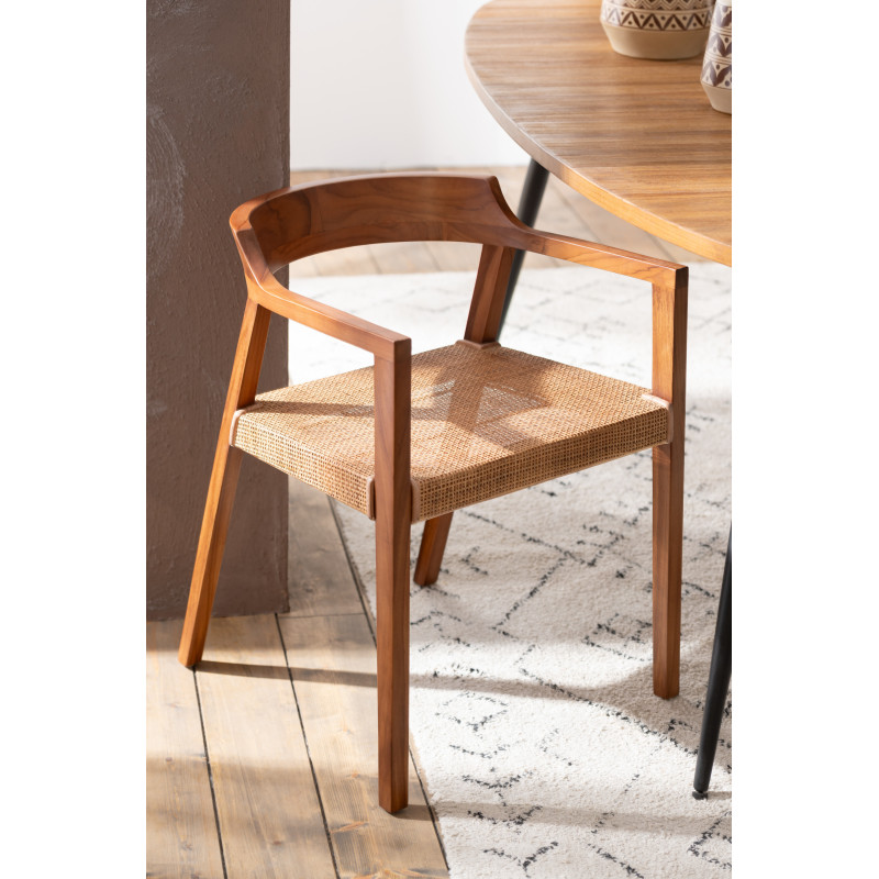 Fauteuil de table en Bois de teck Marron Emma - 2