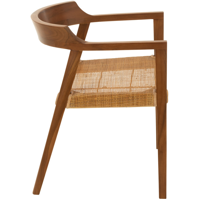 Fauteuil de table en Bois de teck Marron Emma - 4