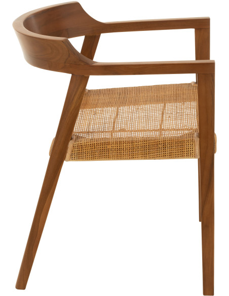 Fauteuil de table en Bois de teck Marron Emma - 4