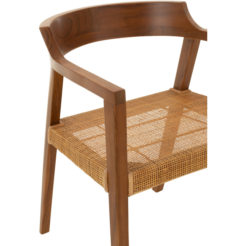 Fauteuil de table en Bois de teck Marron Emma - 8