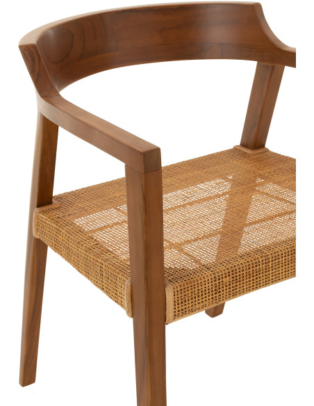 Fauteuil de table en Bois de teck Marron Emma - 8