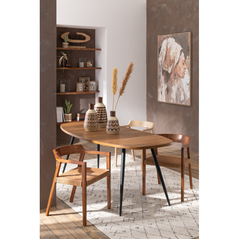 Fauteuil de table en Bois de teck Marron Emma - 9