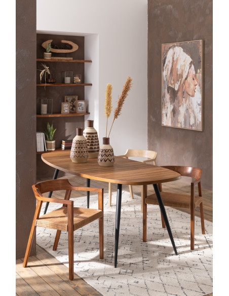 Fauteuil de table en Bois de teck Marron Emma - 9
