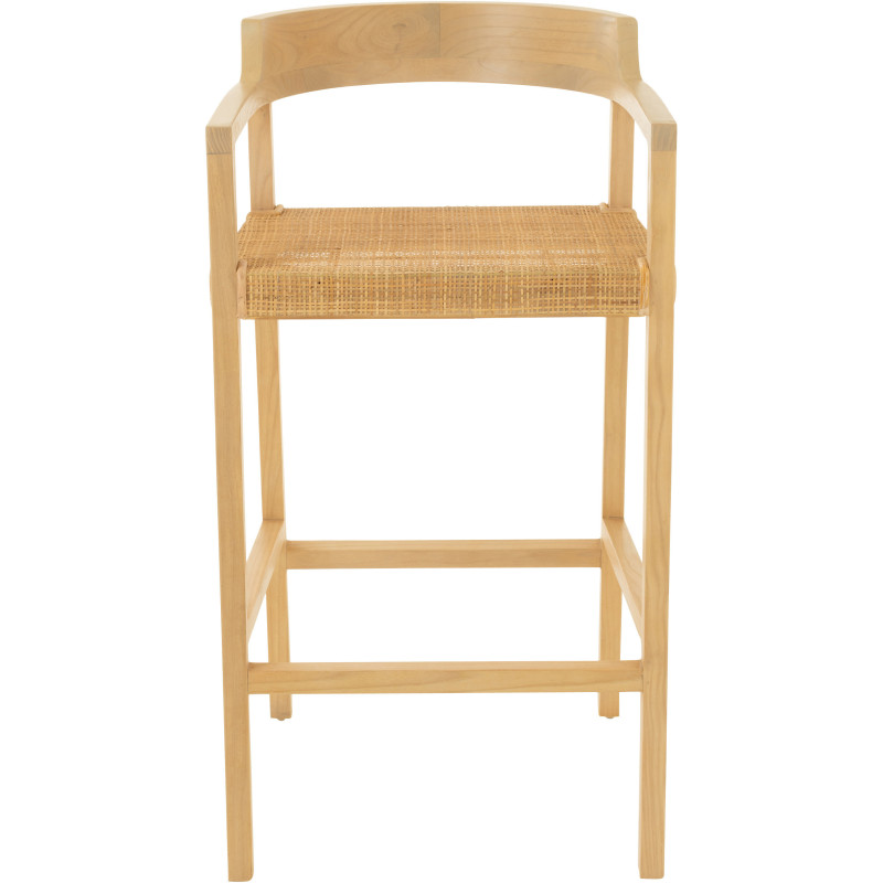 Tabouret de bar Avec dossier en Bois de teck Naturel Emma - 3