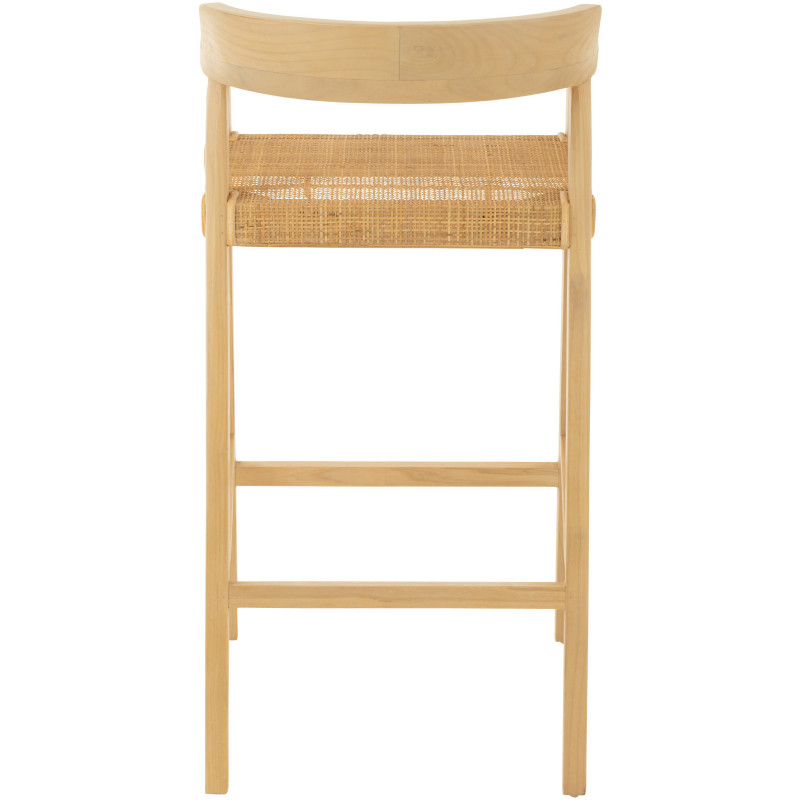 Tabouret de bar Avec dossier en Bois de teck Naturel Emma - 5