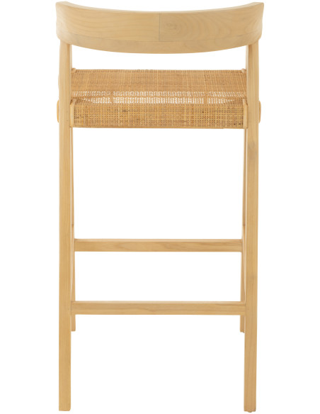 Tabouret de bar Avec dossier en Bois de teck Naturel Emma - 5