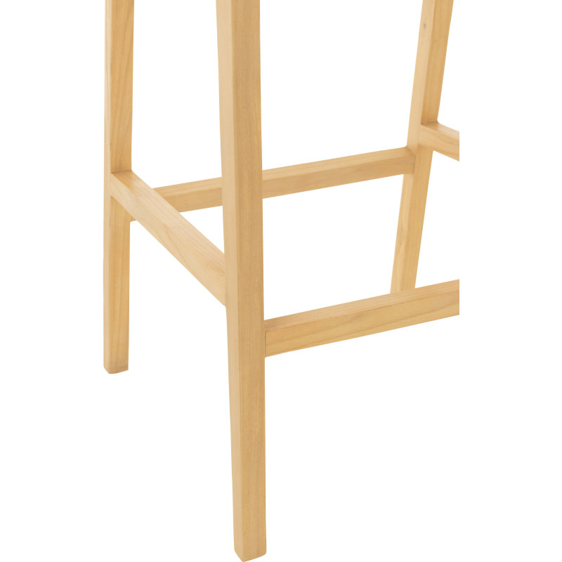 Tabouret de bar Avec dossier en Bois de teck Naturel Emma - 6