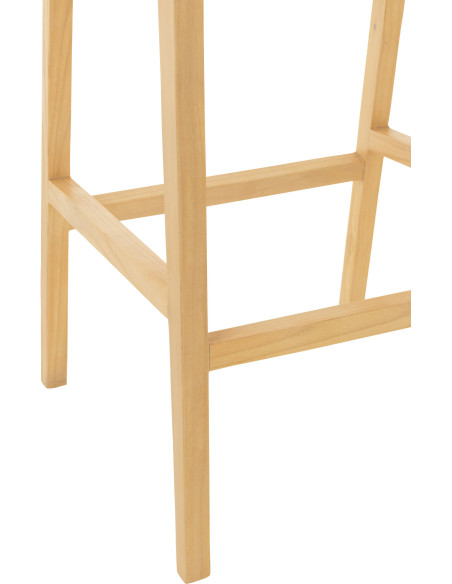 Tabouret de bar Avec dossier en Bois de teck Naturel Emma - 6