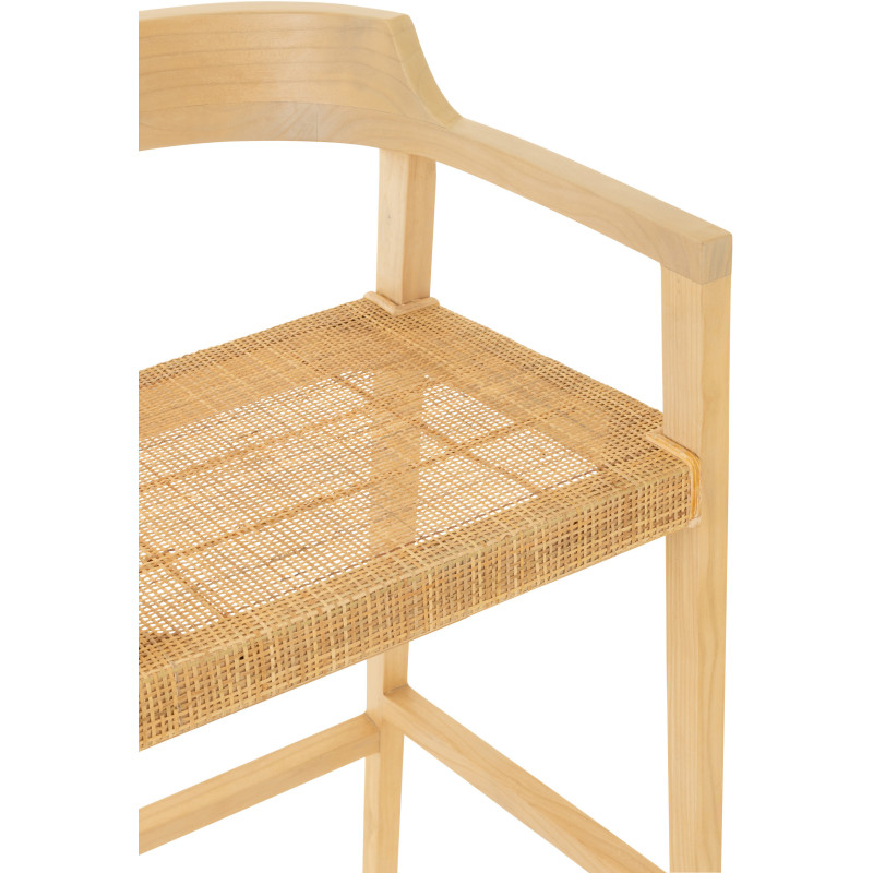 Tabouret de bar Avec dossier en Bois de teck Naturel Emma - 7