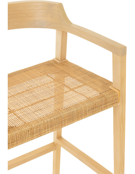 Tabouret de bar Avec dossier en Bois de teck Naturel Emma - 7
