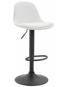 Tabouret de bar moderne en Polyuréthane Blanc Métal Noir Harvio - 1