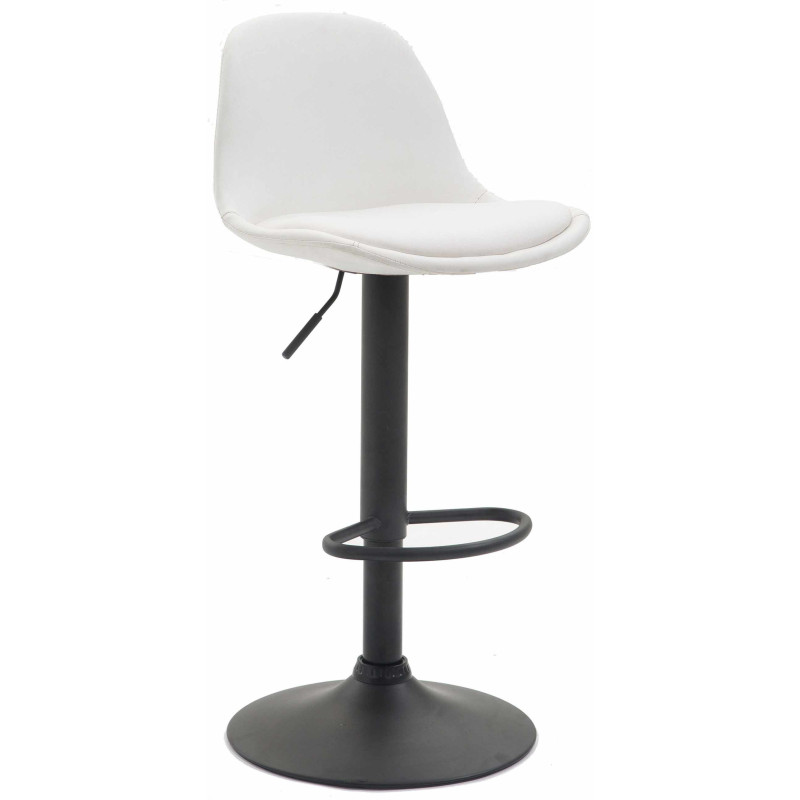Tabouret de bar moderne en Polyuréthane Blanc Métal Noir Harvio - 1