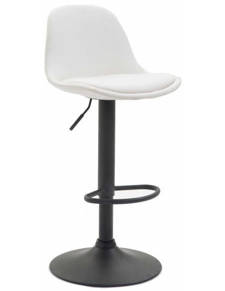 Tabouret de bar moderne en Polyuréthane Blanc Métal Noir Harvio - 1