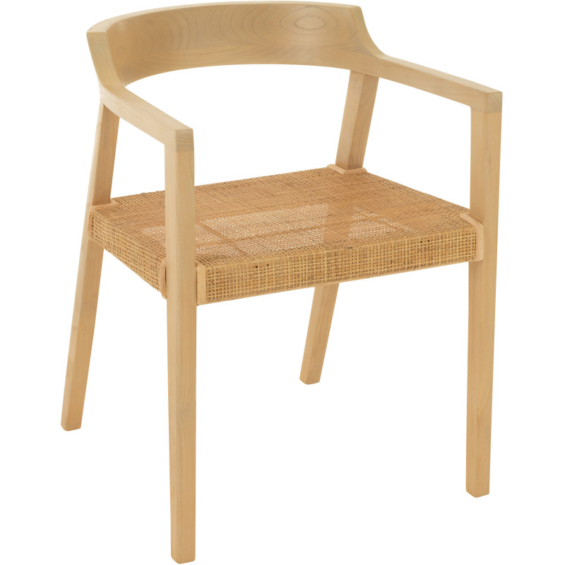 Fauteuil de table en Bois de teck Naturel Emma - 1