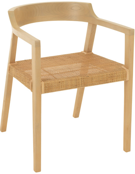 Fauteuil de table en Bois de teck Naturel Emma - 1