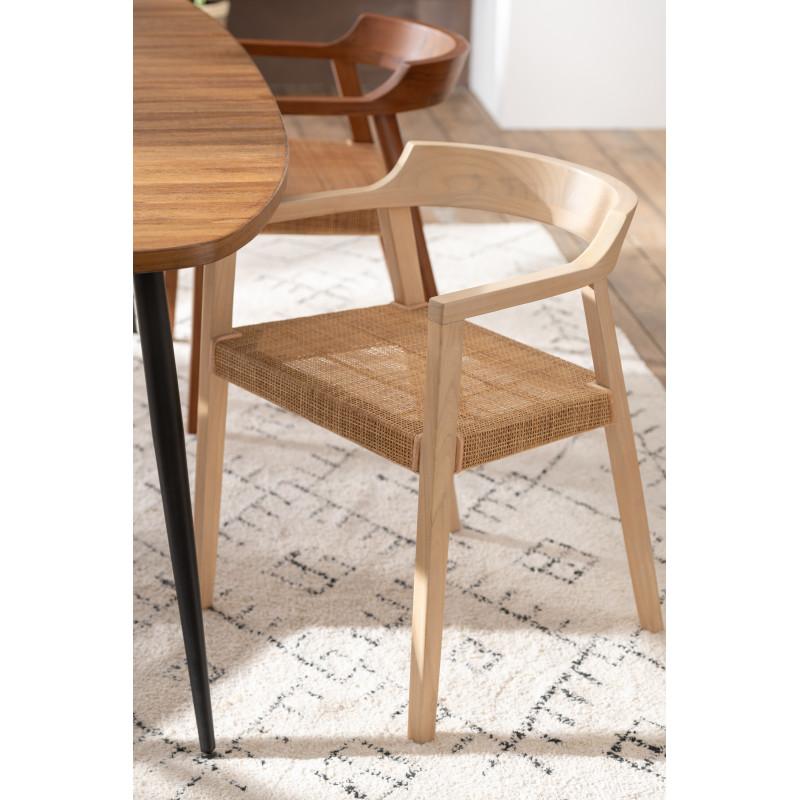 Fauteuil de table en Bois de teck Naturel Emma - 2
