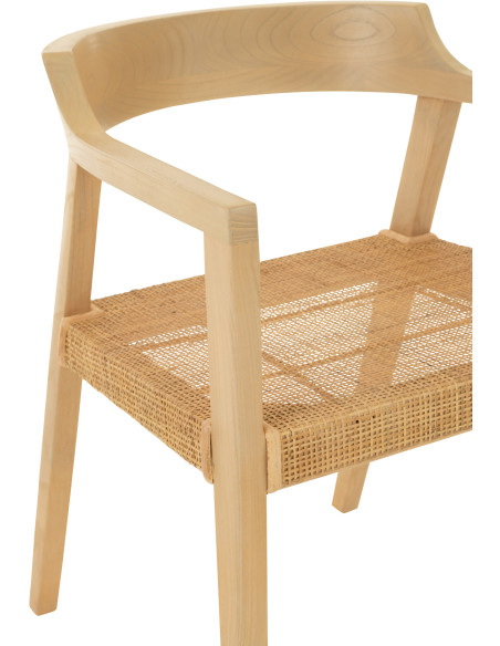 Fauteuil de table en Bois de teck Naturel Emma - 8