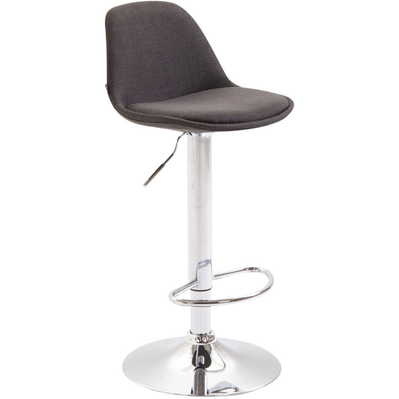 Tabouret de bar moderne en Tissu Gris foncé Métal Argenté Harvio - 1