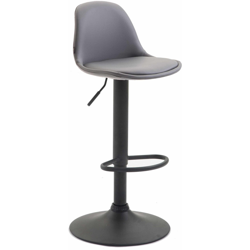 Tabouret de bar moderne en Polyuréthane Gris Métal Noir Harvio - 1