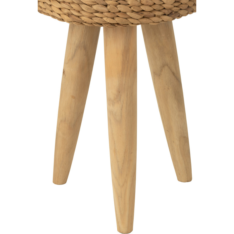 Tabouret Rond en Bois de teck Naturel Jacinthe d'eau Naturel Joffrey - 2