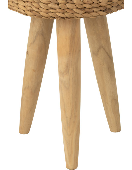 Tabouret Rond en Bois de teck Naturel Jacinthe d'eau Naturel Joffrey - 2