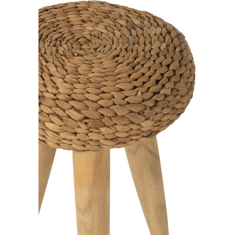 Tabouret Rond en Bois de teck Naturel Jacinthe d'eau Naturel Joffrey - 3