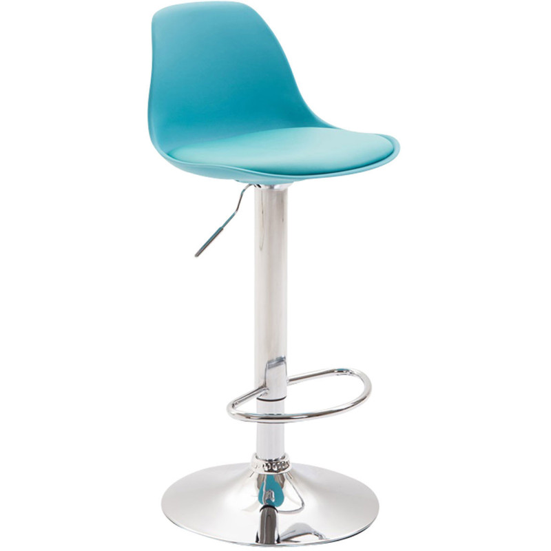 Tabouret de bar moderne en Polypropylène Bleu Polyuréthane Bleu Métal Argenté Harvio - 1