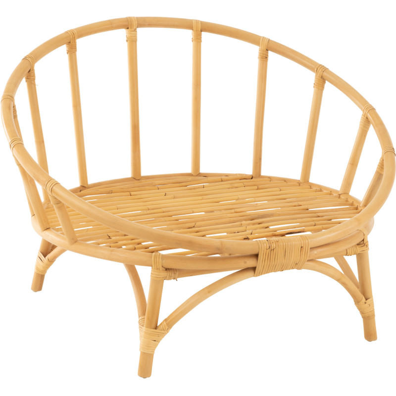 Fauteuil Rond en Rotin Naturel Polyester Blanc Ruben - 9