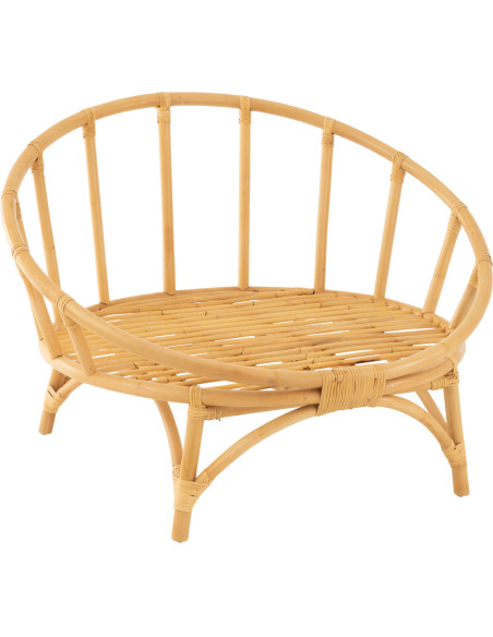 Fauteuil Rond en Rotin Naturel Polyester Blanc Ruben - 9