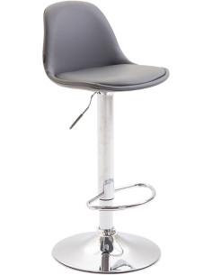 Tabouret de bar moderne en Polyuréthane Gris Métal Argenté Harvio - 1