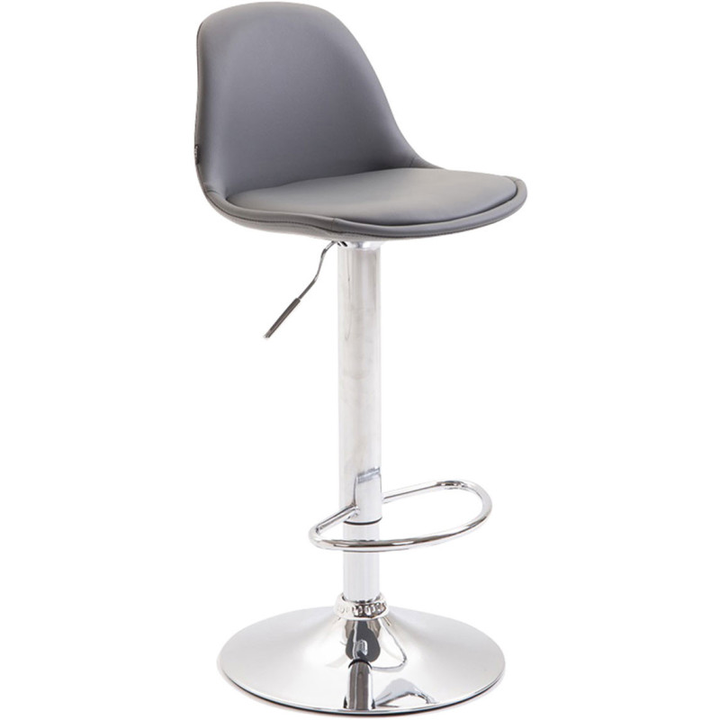Tabouret de bar moderne en Polyuréthane Gris Métal Argenté Harvio - 1