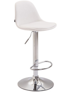 Tabouret de bar moderne en Polyuréthane Blanc Métal Argenté Harvio - 1