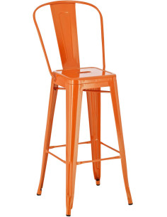 Tabouret de bar industriel en Métal Orange Felrae - 1