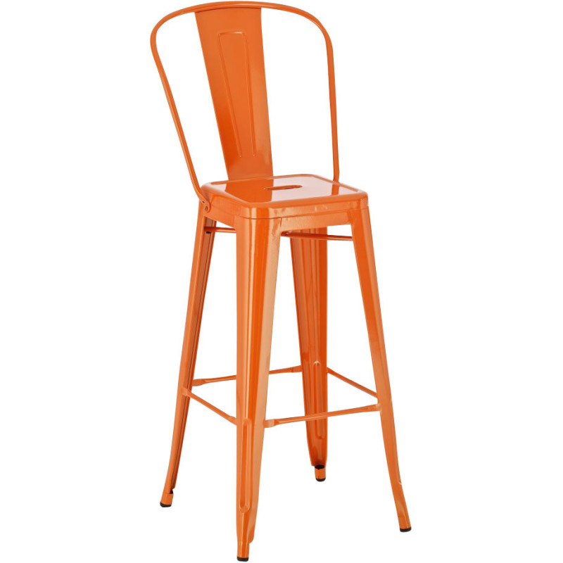 Tabouret de bar industriel en Métal Orange Felrae - 1