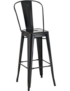 Tabouret de bar industriel en Métal Noir Felrae - 1