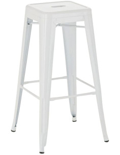 Tabouret de bar indus en Métal Blanc Narlix - 1
