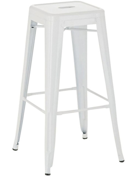 Tabouret de bar indus en Métal Blanc Narlix - 1