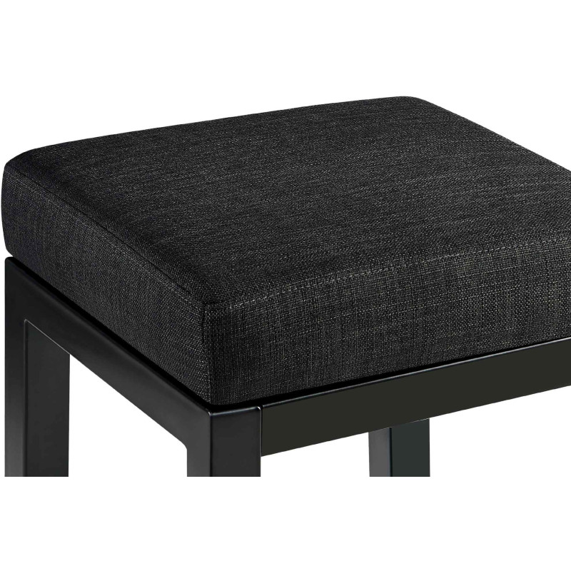 Tabouret de bar carré Hauteur 80 cm en Tissu Gris foncé Métal Noir Havria - 2