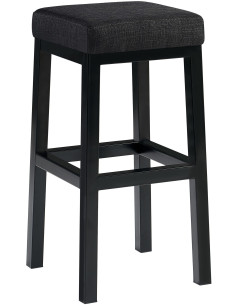 Tabouret de bar carré Hauteur 80 cm en Tissu Gris foncé Métal Noir Havria - 1