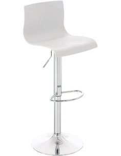 Tabouret de bar moderne en Polypropylène Blanc Métal Argenté Stano - 1