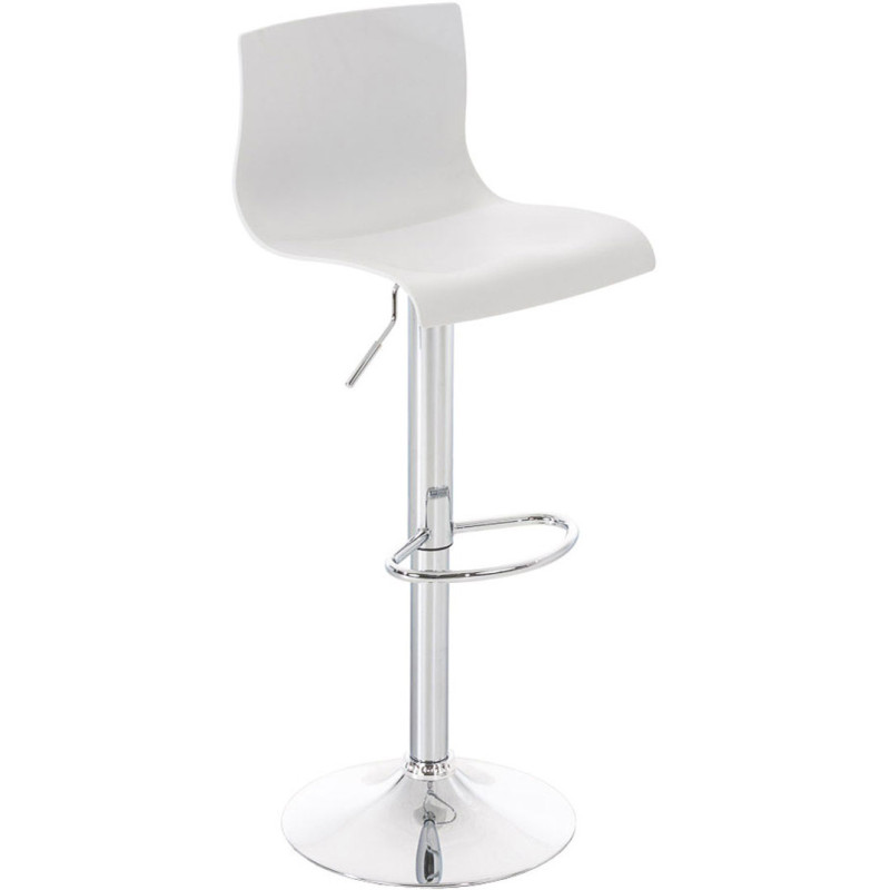 Tabouret de bar moderne en Polypropylène Blanc Métal Argenté Stano - 1