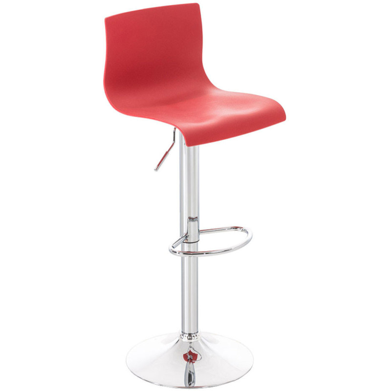 Tabouret de bar moderne en Polypropylène Rouge Métal Argenté Stano - 1