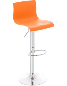 Tabouret de bar moderne en Polypropylène Orange Métal Argenté Stano - 1