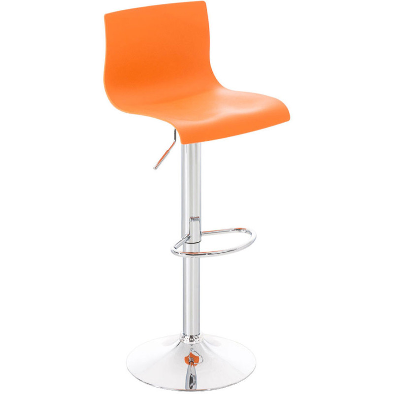 Tabouret de bar moderne en Polypropylène Orange Métal Argenté Stano - 1